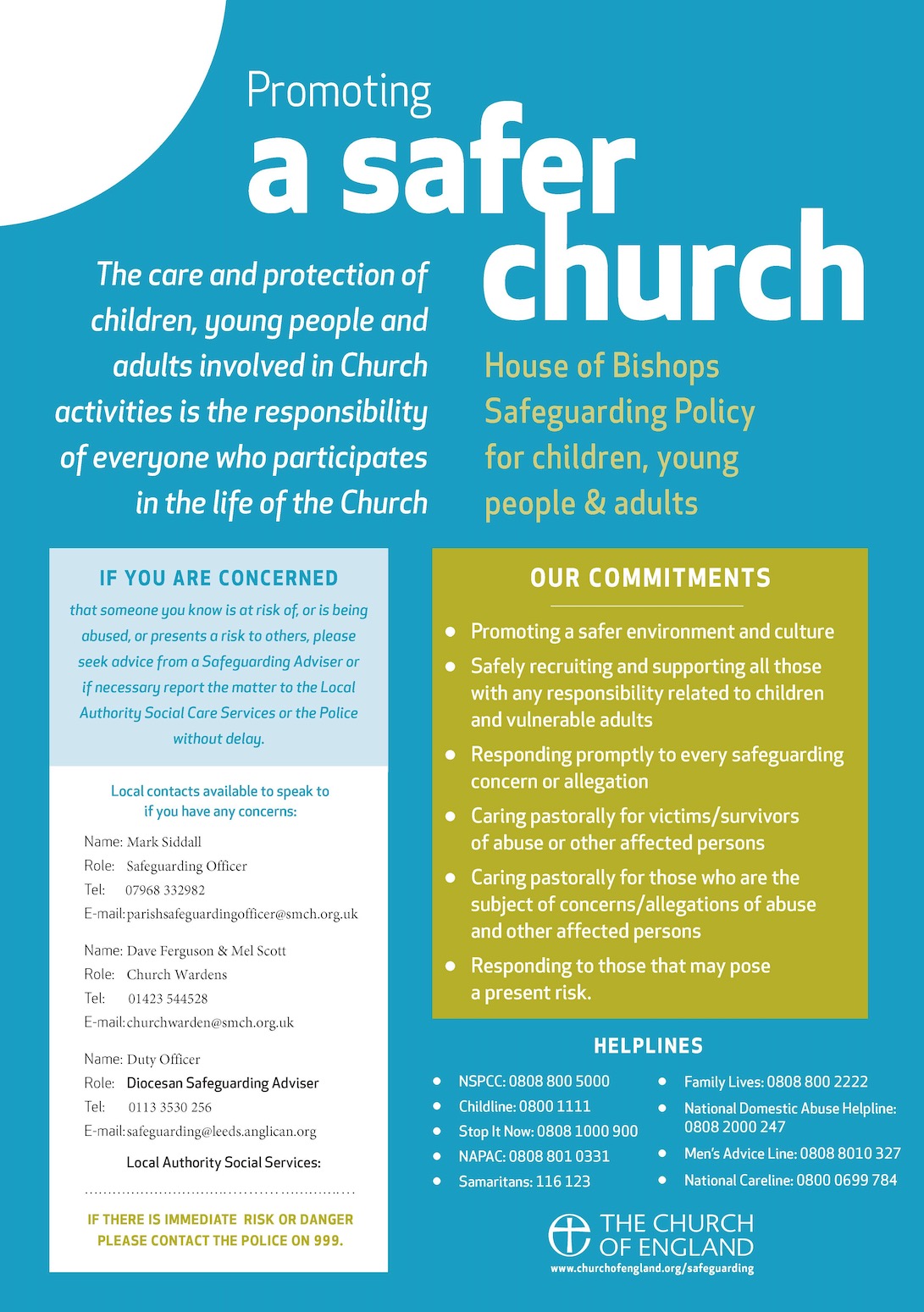 St Mark's Church Harrogate Safeguarding poster